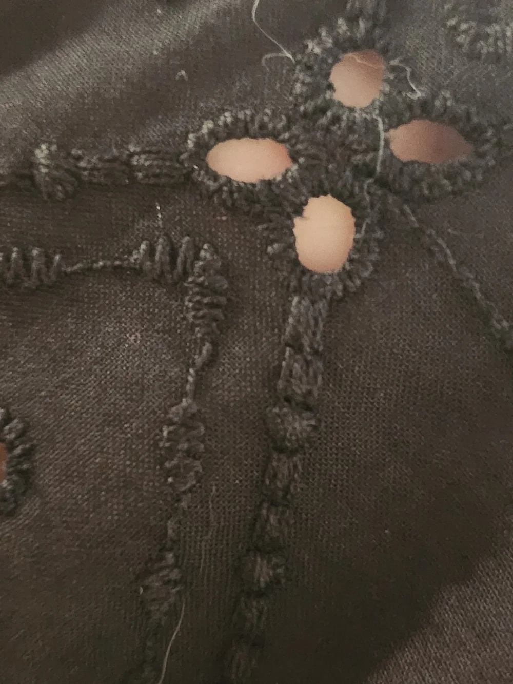 Anne Klein Black Eyelet Button-Front Shirt with Gold Buttons